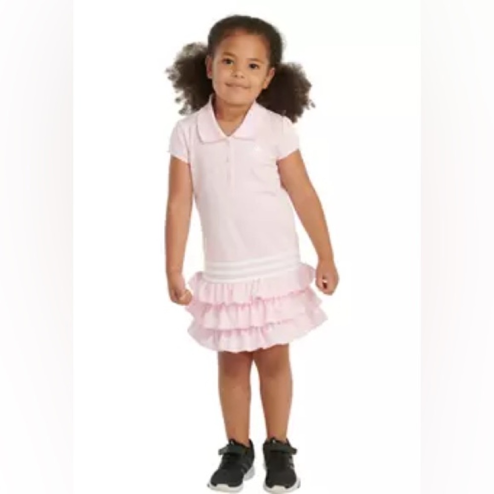 ADIDAS Short‎ Cap Sleeve Ruffle Polo Dress Size 3T - Picture 4 of 7